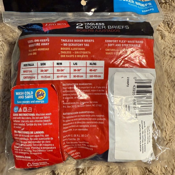 Hanes Sport Styling Boxer Briefs - Blue and Red - Picture 3 of 6